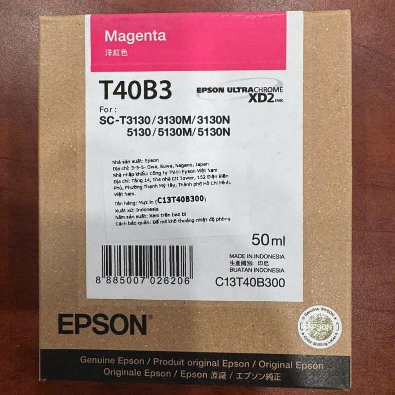 Mực in Epson T40B3 Magenta 50ml UltraChrome XD2 chính hãng (C13T40B300)