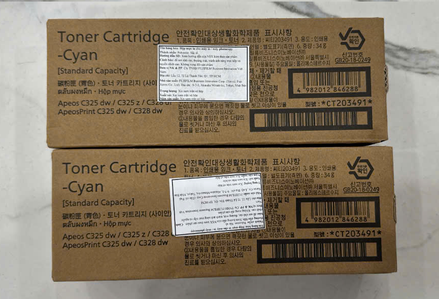 Mực in Fuji Xerox CT203491 – Màu Cyan cho Apeos C325/C328 chính hãng