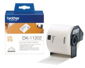 Nhãn giấy Brother DK-11202, Black on White, khổ 62mm x 10mm, 300 nhãn