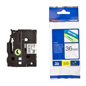 Nhãn in Brother TZe-161, Black on Clear, 36mm x 8m