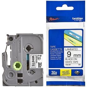 Nhãn in Brother TZe-221, Black on White, 9mm x 8m