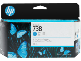 Mực in HP 738 130ml Cyan DesignJet Ink Cartridge (498N5A)