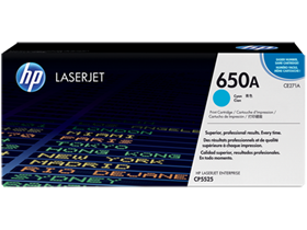 HP 650A Cyan Original LaserJet Toner Cartridge (CE271A)